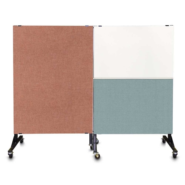 Enclosed Corkboard, 3 Door, 96"x48", 4" Fra, UV3427-BLACK-RUBBER